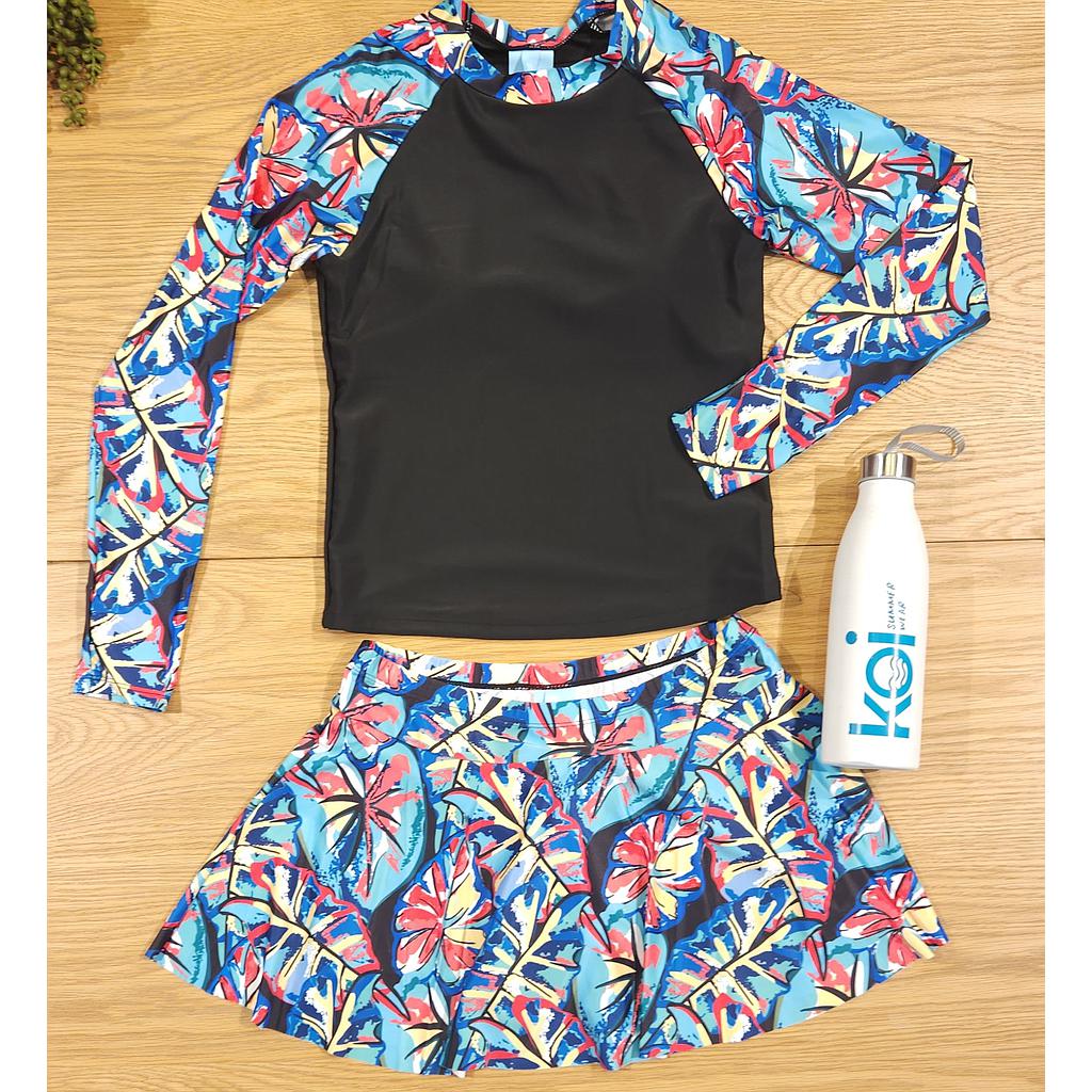 Traje de Baño Dos Piezas Dama con Falda KC-19479